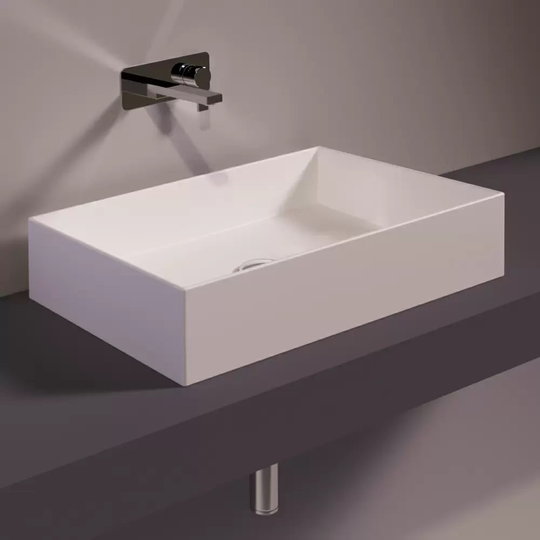 Керамическая раковина 60 см Simas Agile, matte white (AG 60) На столешницу, На тумбу Прямоугольные