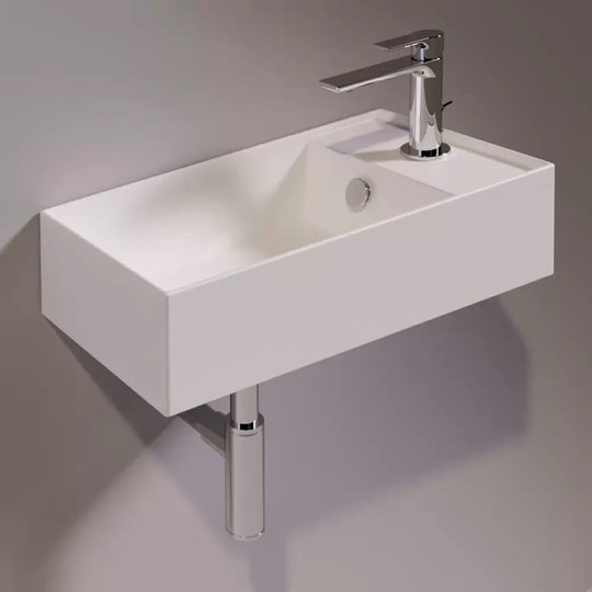 Керамічна раковина 50 см Simas Agile, matte white (AG 50) На стільницю, На тумбу, Підвісні 