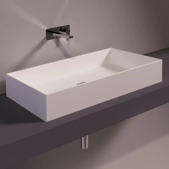 Керамическая раковина 80 см Simas Agile, matte white (AG 80) На столешницу, На тумбу Прямоугольные