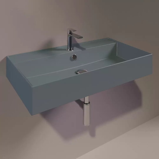 Керамическая раковина 81 cм Simas Agile, matte cemento (AG 81) На столешницу, На тумбу, Подвесные Прямоугольные