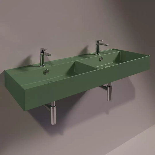 Керамічна раковина 121 см Simas Agile, matte mirto (AG 121D) На стільницю, На тумбу, Підвісні 