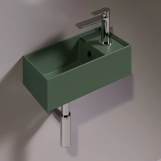 Керамическая раковина 40 см Simas Agile, matte mirto (AG 20) На столешницу, На тумбу, Подвесные Прямоугольные