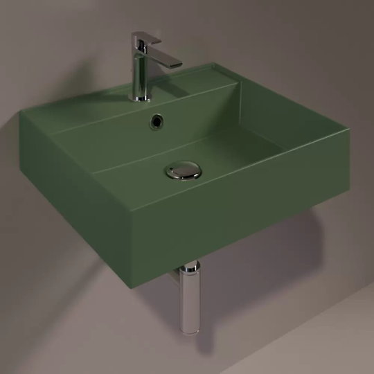 Керамическая раковина 51 см Simas Agile, matte mirto (AG 51) На столешницу, На тумбу, Подвесные Прямоугольные