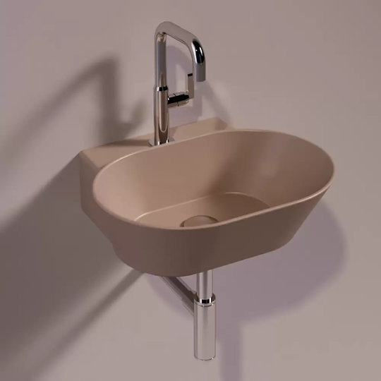 Керамічна раковина 48 см Simas WAVE, matte moka (WA 06) На стільницю, На тумбу, Підвісні 