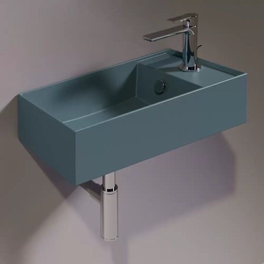 Керамическая раковина 50 см Simas Agile, matte navy (AG 50) На столешницу, На тумбу, Подвесные Прямоугольные