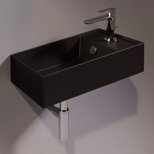 Керамічна раковина 50 см Simas Agile, matte black (AG 50) На стільницю, На тумбу, Підвісні 