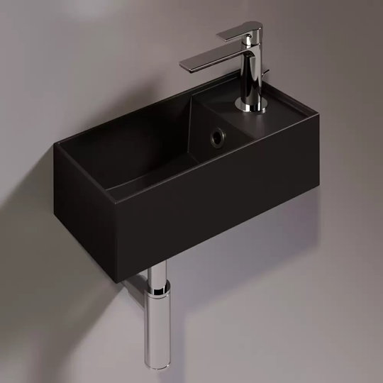 Керамическая раковина 40 см Simas Agile, matte black (AG 20) На столешницу, На тумбу, Подвесные Прямоугольные