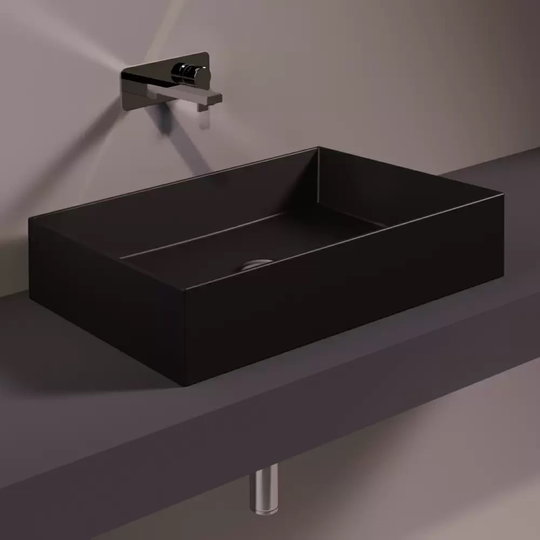Керамічна раковина 60 см Simas Agile, matte black (AG 60) На стільницю, На тумбу 