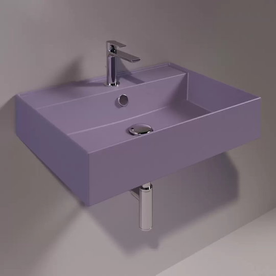 Керамическая раковина 61 cм Simas Agile, matte prugna (AG 61) На столешницу, На тумбу, Подвесные Прямоугольные