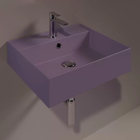 Керамическая раковина 51 см Simas Agile, matte prugna (AG 51) На столешницу, На тумбу, Подвесные Прямоугольные