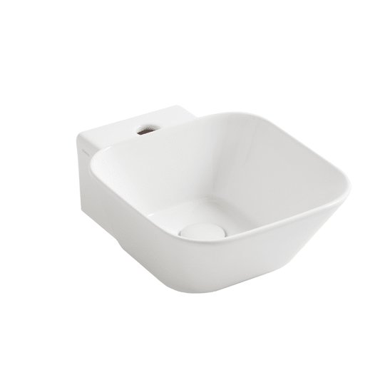 Керамическая раковина 33 см Simas WAVE, glossy white (WA 07) На столешницу, На тумбу, Подвесные Квадратные
