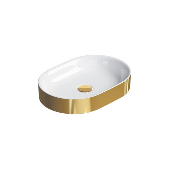 Керамическая раковина 50 см Catalano Horizon, oro-bianco (150AHZBO) На столешницу, На тумбу Овальные