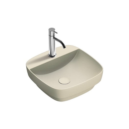 Керамическая раковина 42 см Catalano Green Lux, grigio satinato (142GRLXNGS) На столешницу, На тумбу, Полувстраиваемые Квадратные