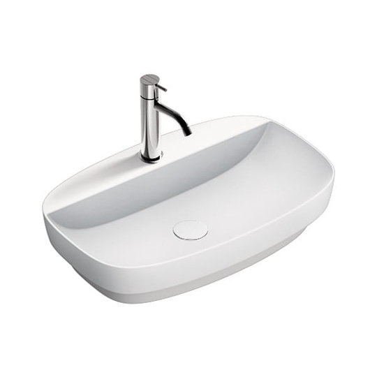 Керамическая раковина 65 см Catalano Green Lux, bianco satinato (165GRLXNBM) На столешницу, На тумбу, Полувстраиваемые Прямоугольные