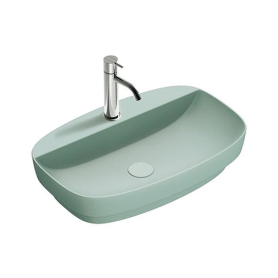 Керамическая раковина 65 см Catalano Green Lux, verde satinato (165GRLXNVS) На столешницу, На тумбу, Полувстраиваемые Прямоугольные