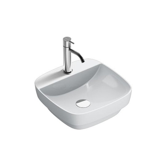 Керамическая раковина 42 см Catalano Green Lux, bianco lucido (142GRLXN00) На столешницу, На тумбу, Полувстраиваемые Квадратные