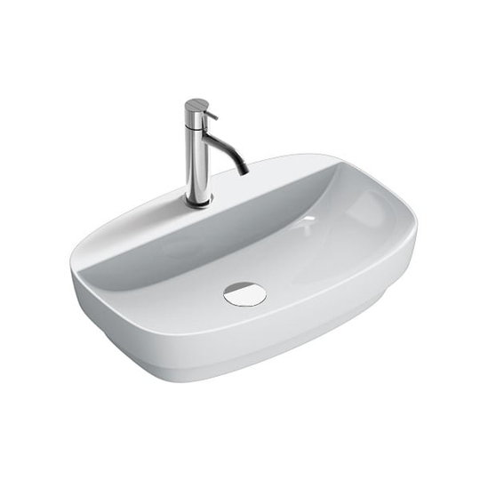 Керамическая раковина 60 см Catalano Green Lux, bianco lucido (160GRLXN00) На столешницу, На тумбу, Полувстраиваемые Прямоугольные