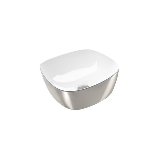 Керамическая раковина 40 см Catalano Gold&Silver, silver/white (140APGRLXBA) На столешницу, На тумбу Квадратные