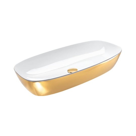 Керамическая раковина 80 см Catalano Gold&Silver, gold/white (180APGRLXBO) На столешницу, На тумбу Прямоугольные