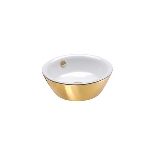 Керамическая раковина 42 см Catalano Gold&Silver, gold/white (142VLNBO) На столешницу, На тумбу Круглые