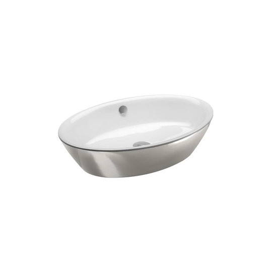 Керамическая раковина 60 см Catalano Gold&Silver, silver/white (160VLNBA) На столешницу, На тумбу Овальные