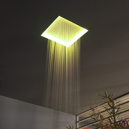 Встраиваемый верхний душ с LED подсветкой Antonio Lupi Meteo, белый с зеркальной сталью (METEO1BAL) Верхние души Белый