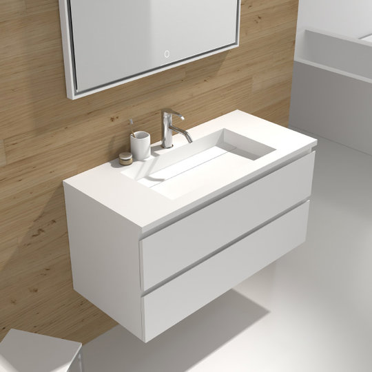 Раковина iStone Hannah, Matte White (WD2247-0F) На столешницу, На тумбу Прямоугольные
