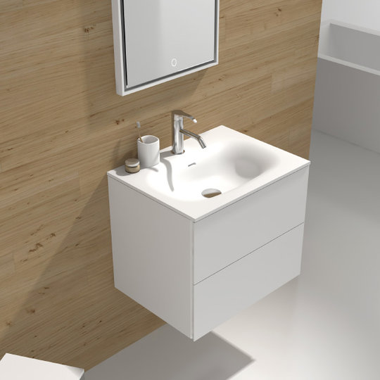 Раковина iStone Patience, Matte White (WD38315) На столешницу, На тумбу Прямоугольные