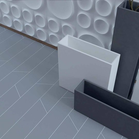 Плитка Wow Subway Lab Chevron B Ash Grey Matt 5*23 (101165) Для кухні, Для громадських приміщень, Для житлових приміщень, Для ванної
