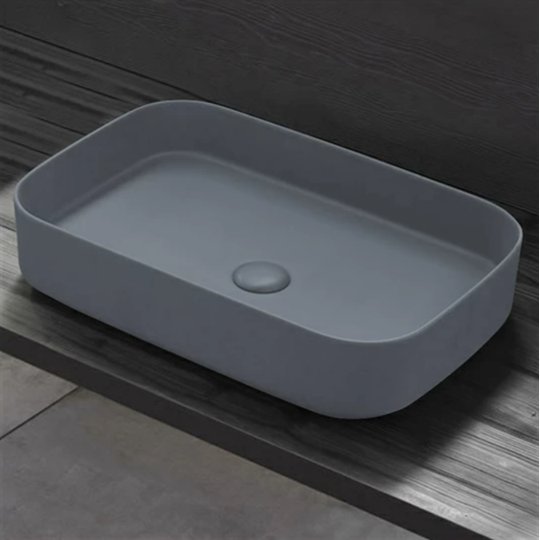 Раковина накладная 60 см Cielo Shui Comfort, серый (SHCOLAR60-BR) На столешницу, На тумбу Прямоугольные