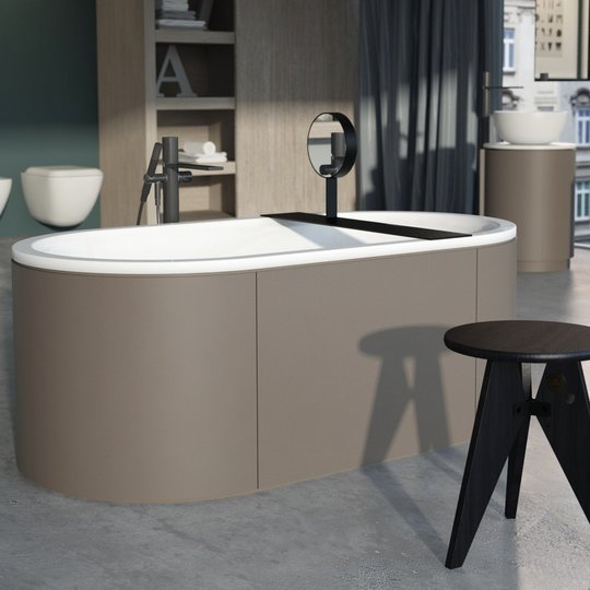 Ванна отдельностоящая Cielo Arcadia Cibele 160*86 см (CIBELE-White+CIBATC-AV) Cielo Овальные
