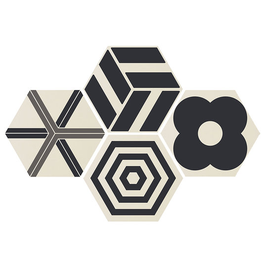 Плитка Ornamenta Corebasics Patchwork White Hexagon D60 (CB60PATCHW) Ornamenta Для кухни, Для общественных помещений, Для жилых помещений, Для ванной