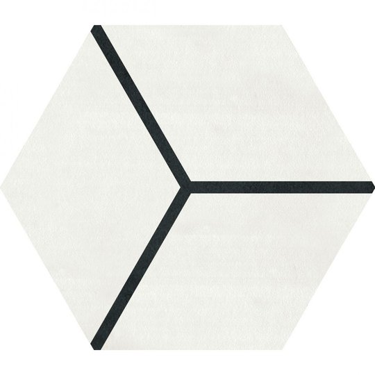 Плитка Ornamenta Medley Qube White Positive Hexagon D25 (ME25QWP) Ornamenta Для кухни, Для общественных помещений, Для жилых помещений, Для ванной