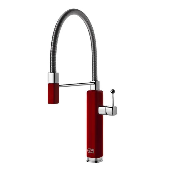 Смеситель для кухни Gessi Kitchen HAPPY, красный глянцевый\ хром (60061-851) Для кухни Красный, Хром