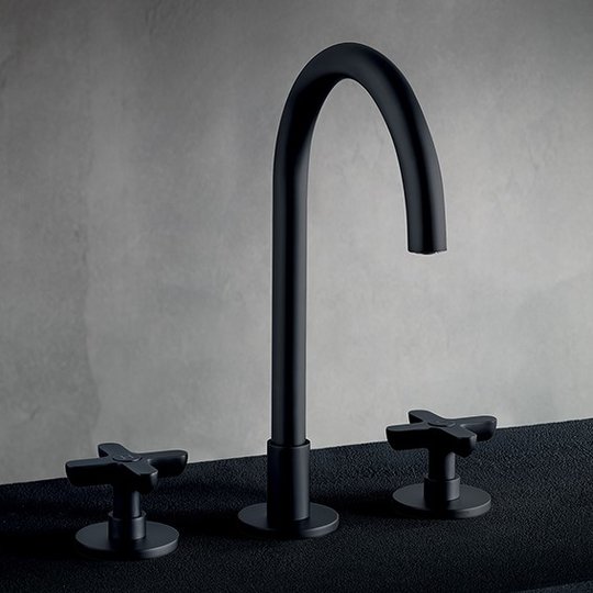 Смеситель для раковины Fantini Icona Classic, черный матовый (53 13 R007W) Для раковины Черный матовый