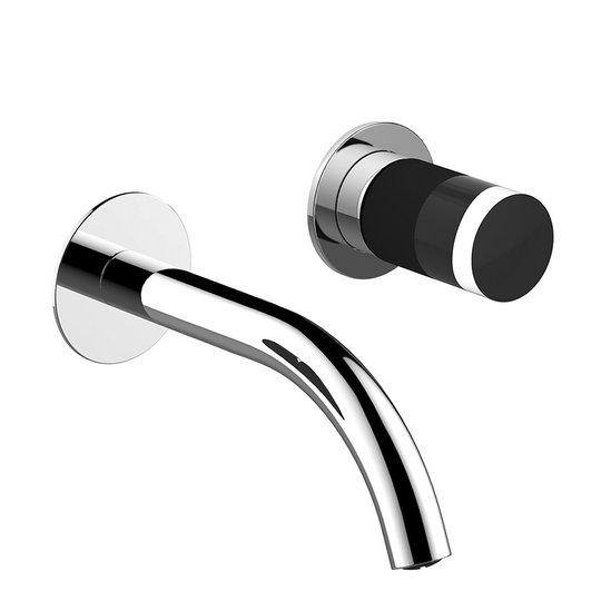Смеситель для раковины настенный Fantini Nice, 200 мм, хром+черный (65 02 S011SB+M011A+65 F3 S248) Для раковины Хром