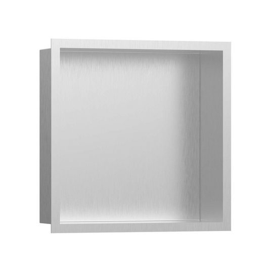 Настенная ниша с дизайнерской рамкой Hansgrohe XtraStoris Individual, матовая нержавеющая сталь (56097800) Скрытые ниши Hansgrohe
