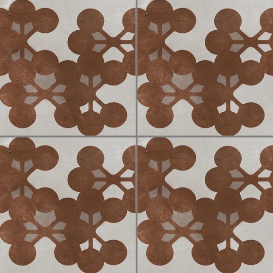 Плитка Mutina Azulej Flores Grigio 20x20 (PUA28) Для кухні, Для громадських приміщень, Для житлових приміщень, Для ванної