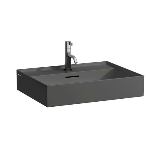 Керамічна раковина 60 см з шліфованим низом Laufen Kartell, графіт матовий (H8163337581041) На стільницю, На тумбу, Підвісні 