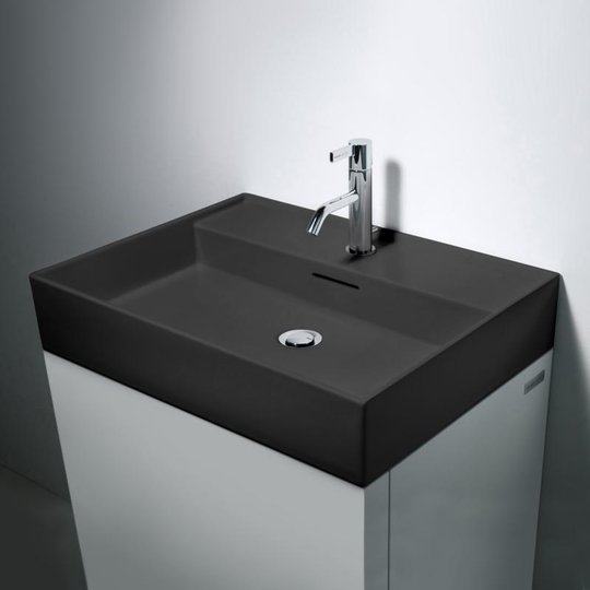 Керамическая раковина 60 см Laufen Kartell, графит матовый (H8103337581041) На столешницу, На тумбу, Подвесные Прямоугольные