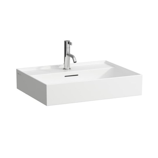 Керамическая раковина 60 см с шлифованным низом Laufen Kartell, белый матовый (H8163337571041) На столешницу, На тумбу, Подвесные Прямоугольные
