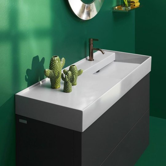 Керамічна раковина 120 см з прихованим зливом Laufen Kartell, білий (H8133330001111) На стільницю, На тумбу, Підвісні 
