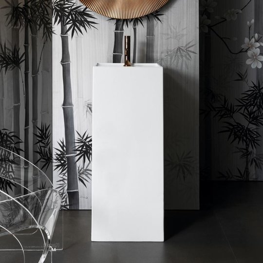Керамическая напольная раковина 37,5 см со скрытым сливом Laufen Kartell, белый матовый (H8113317571111) Напольные Прямоугольные