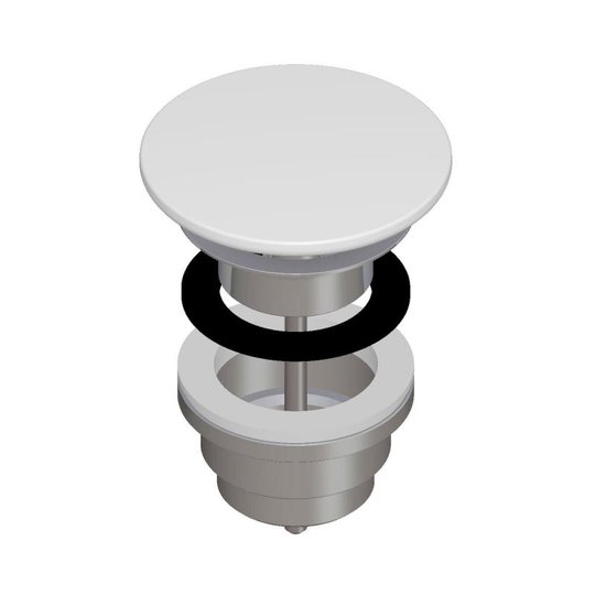Донный клапан Laufen с крышкой, белый матовый (H8981887570001) Push-open Для раковин 
