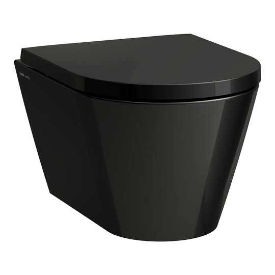 Подвесной безободковый укороченный унитаз Laufen Kartell, черный глянцевый (H8203330200001) Подвесные 