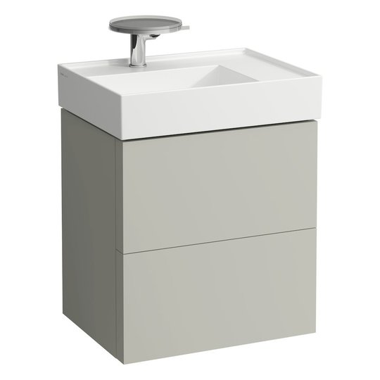 Тумба подвесная с 2 ящиками, 58 см Laufen Kartell, мокрый асфальт (H4075580336411) Laufen Тумбы