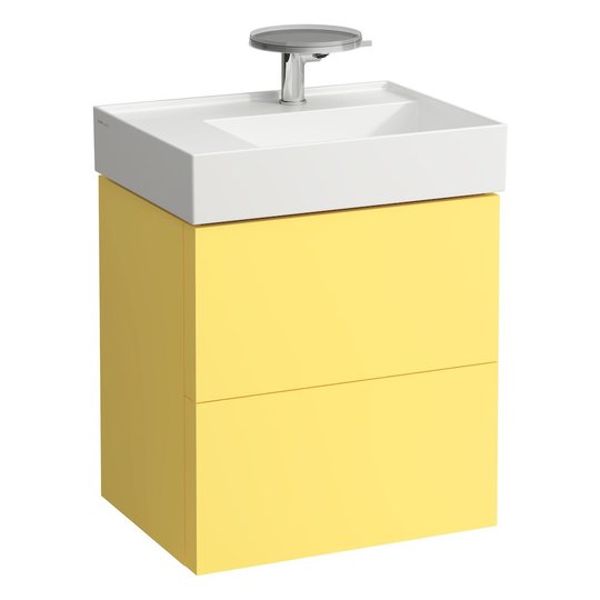 Тумба підвісна з 2 ящиками і органайзером, 58 см Laufen Kartell, жовтий (H4075680336441) Laufen Тумби