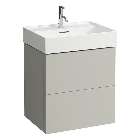 Тумба подвесная с 2 выдвижными ящиками и органайзером, 58 см Laufen Kartell, мокрый асфальт (H4075690336411) Laufen Тумбы