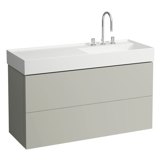 Тумба подвесная с 2 выдвижными ящиками, 118 см Laufen Kartell, мокрый асфальт (H4076490336411) Laufen Тумбы