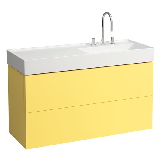 Тумба підвісна з 2 висувними ящиками, 118 см Laufen Kartell, жовтий (H4076490336441) Laufen Тумби